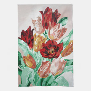 A Beautifully Bold Floral Bouquet of Tulips Tea Towel