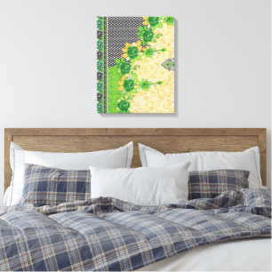 A beautifully crafted pattern of green and orange  canvas print
