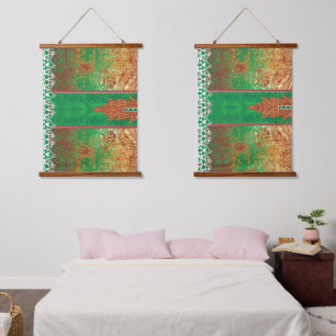 A beautifully designed Indian scarf in green and o Hanging Tapestry