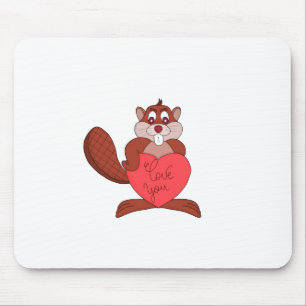 A Beaver in Love Mouse Pad