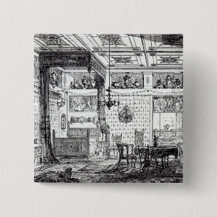 A Bed Room 15 Cm Square Badge