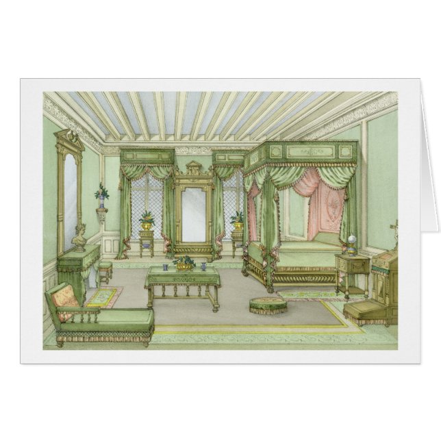 A Bedroom interior in Henri II style (colour litho (Front Horizontal)