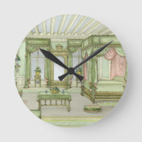 A Bedroom interior in Henri II style (colour litho