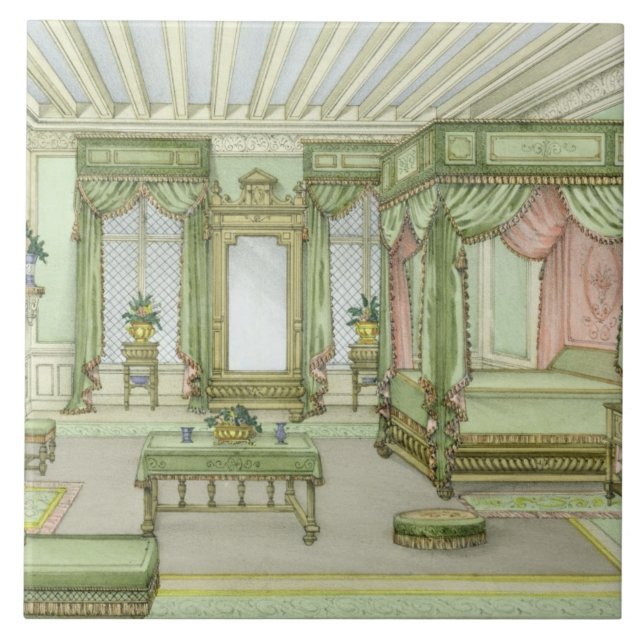 A Bedroom interior in Henri II style (colour litho Tile (Front)