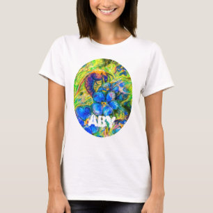 A Bee & Forget-me-not Flowers & a Name T-Shirt