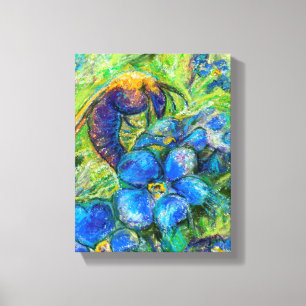 A Bee & Forget-me-not Flowers Canvas Print