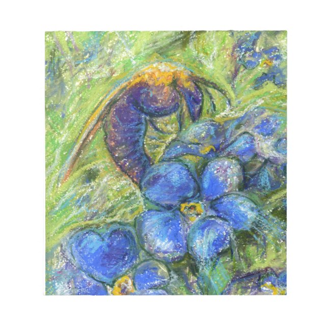 A Bee & Forget-me-not Flowers Notepad (Front)