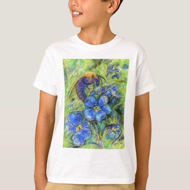 A Bee & Forget-me-not Flowers T-Shirt (Front)