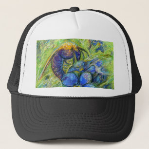 A Bee & Forget-me-not Flowers Trucker Hat
