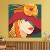 A Bee in Her Bonnet Stretched Canvas Print