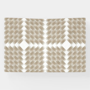 a beige and white chequered pattern on a white banner