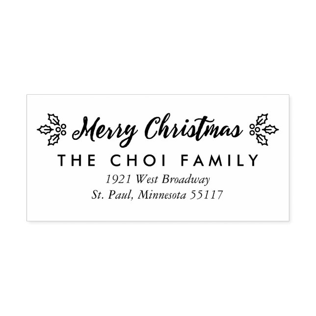 A Berry Merry Christmas Return Address Stamp (Imprint)