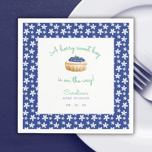 A Berry Sweet Baby Boy Shower Blueberry  Napkin