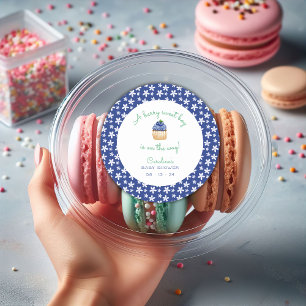 A Berry Sweet Baby Boy Shower Blueberry  Square Classic Round Sticker
