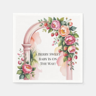 A Berry Sweet Baby Is On The Way Baby Shower Napkin
