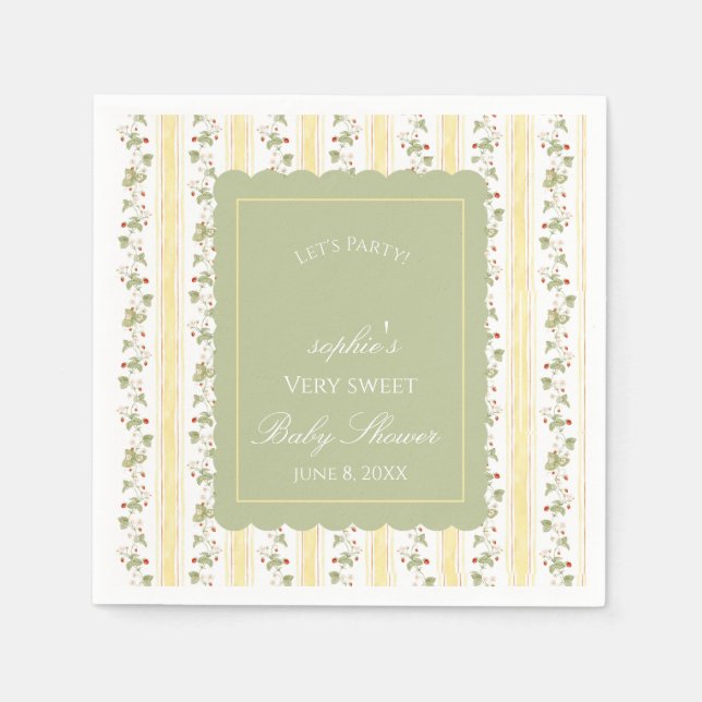 A berry sweet baby is on the way  napkin (Front)