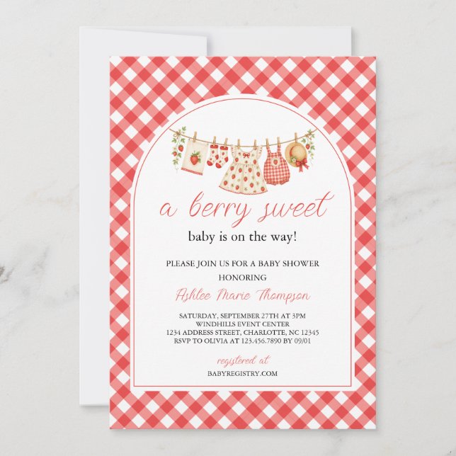 A Berry Sweet Baby Shower Invitation (Front)