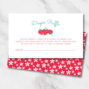 A Berry Sweet Baby Shower Strawberry Diaper Raffle Enclosure Card