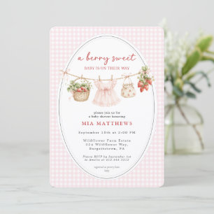 A Berry Sweet Baby Strawberry Baby Shower Invitation