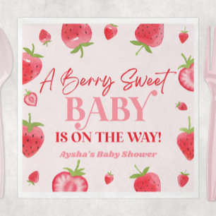 A Berry Sweet Baby Strawberry Baby Shower Napkin