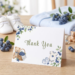 A Berry Sweet Blueberry Cute Blue Watercolor Thank You Card