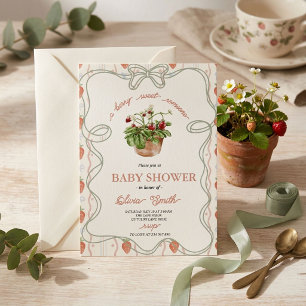 A Berry Sweet Strawberry Baby Shower Stationery Invitation