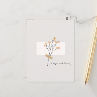 A beyond words blessing flower minimalist postcard