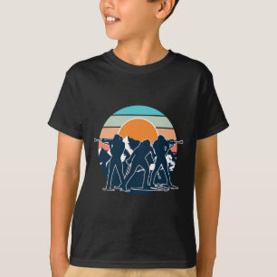 A Biathlete With Rifle And Cross-country Skis Moti T-Shirt