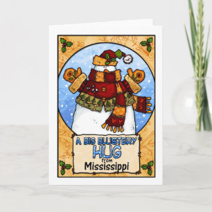 A Big Blustery Hug from Mississippi Holiday Card