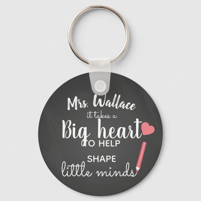 a big heart to teach little minds teacher fashion key ring (Front)