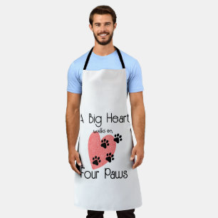 A Big Heart walks on Four Paws - Cute Pet Lover Apron