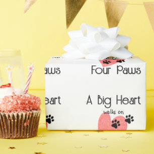 A Big Heart walks on Four Paws - Cute Pet Lover Wrapping Paper