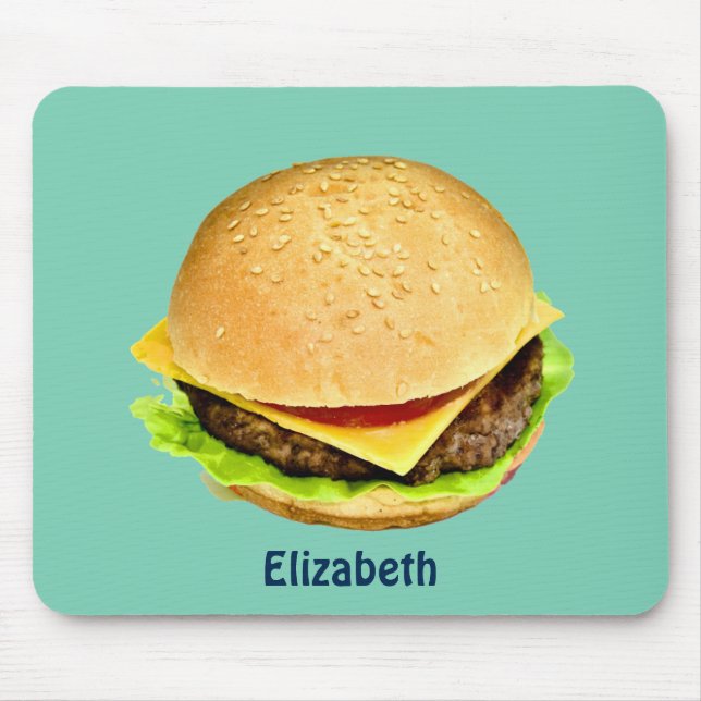 A Big Juicy Cheeseburger Photo Personalised Mouse Pad (Front)