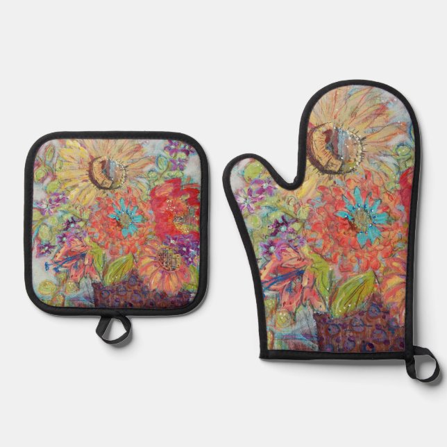 A Big Life by Lydia's Art Sangria Oven Mitt & Pot Holder Set (Front)