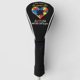 A big part of my heart has autism and shes  golf head cover