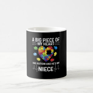 A Big Piece My Heart Has Autism and He's My Niece  Coffee Mug