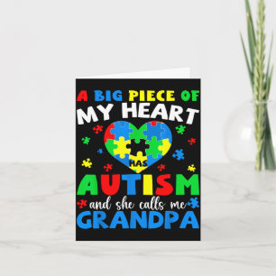 A big piece of heart has autism and calls grandpa card