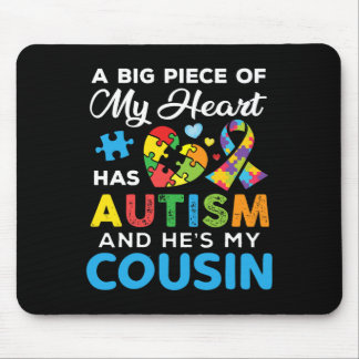 A Big Piece Of My Heart Has Autism And He's My Cou Mouse Pad