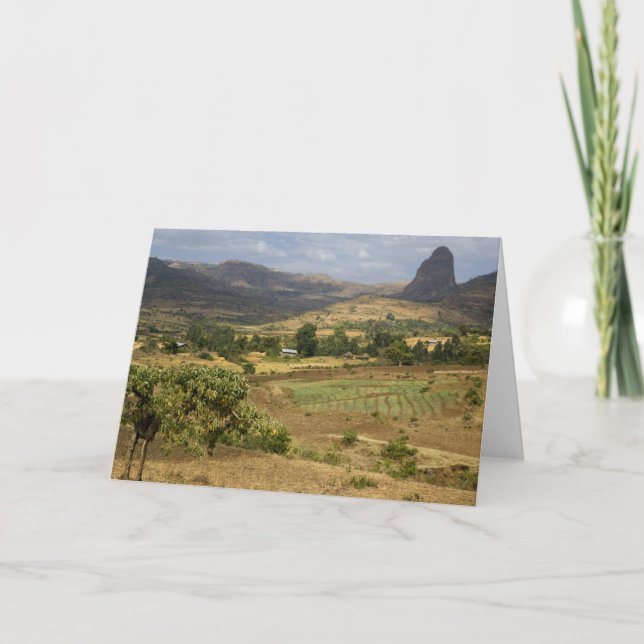 A big scenic view of a big rock mountain card (Front)