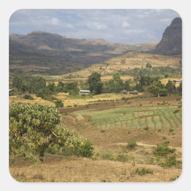 A big scenic view of a big rock mountain square sticker (Front)