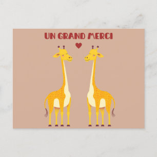 A big thank you - giraffe postcard