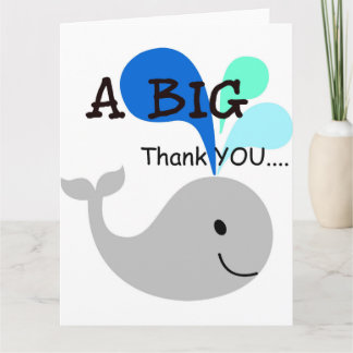 A Big Thank YOU Whale Card