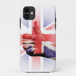A big thumbs up 'like' with the Union Jack flag iPhone 11 Case