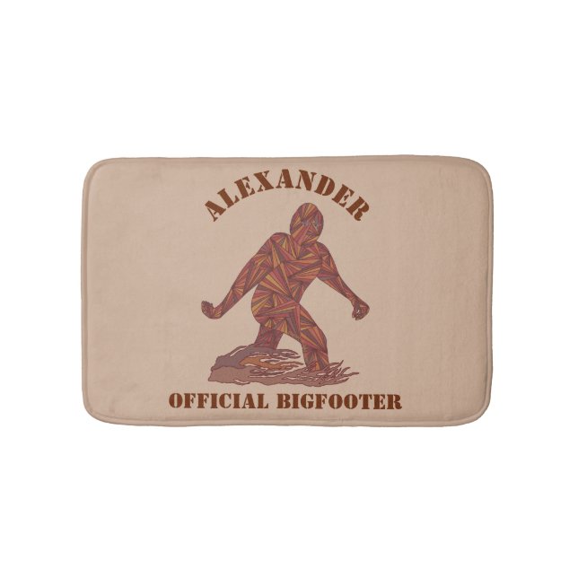 A Bigfoot Walking Sasquatch Funny Bathroom Decor Bath Mat (Front)