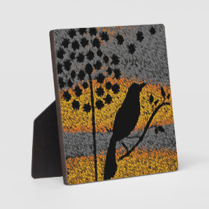 A Bird Among the Feathers Plaque with Easel