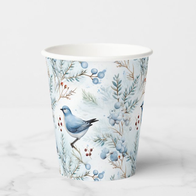 A Bird in a cold Winter - Paper Cups (Front)