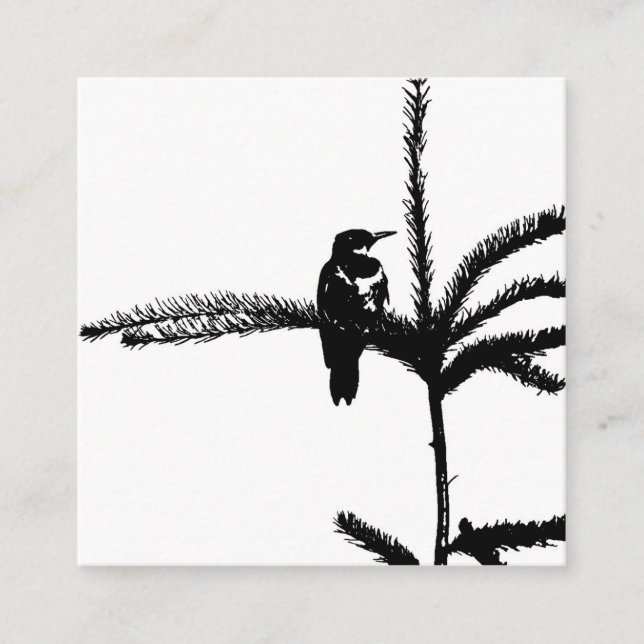 A bird on a branch enclosure card (Front)