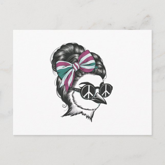 a bird with her hair elegantly styled postcard (Front)