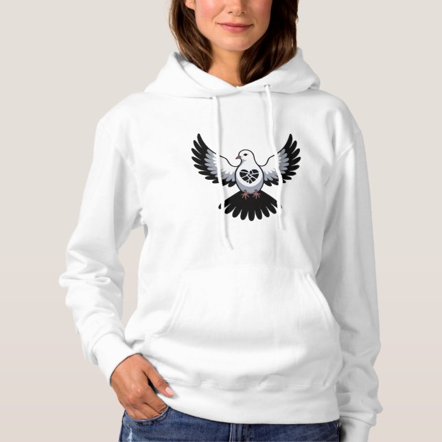 a bird with wings spread wide, T-Shirt Hoodie (Front)