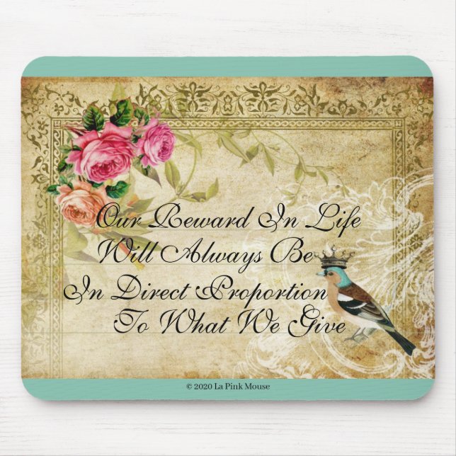 A Birdy Once Told Me, French Inspired Mouse Pad (Front)